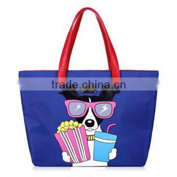 2014 Cartoon contrast color nylon handbag