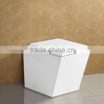 North America Style Pure White Glaze Ceramic Square Floor Standing Toilets