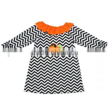 2016 Newest Kids Halloween Costumes Handmade Baby Dress Boutique Fashion Halloween Dress Long Sleeve Chevron Dress photo-3