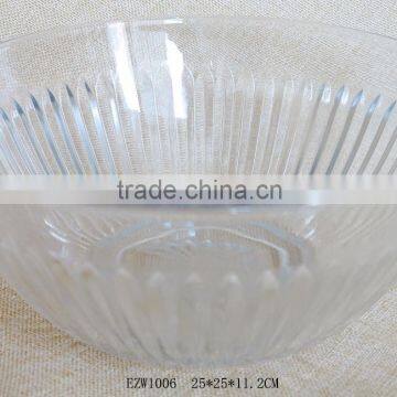 High quality Different size Kitchen large clear shallow glass fruit bowl for sale