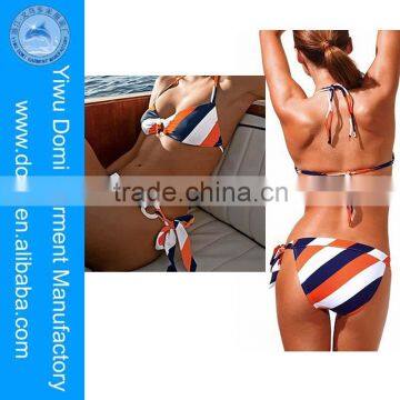 Wide stripe rings detail sexy halter bikini foto+hot+sex open hot sex girl photo