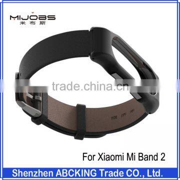 MIJOBS Genuine Leather Wristband For Xiaomi Mi Band 2