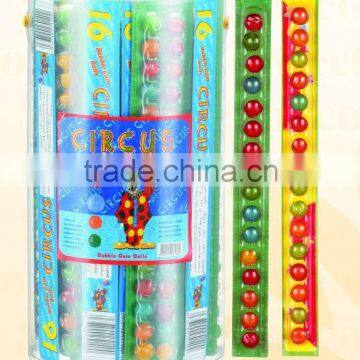 16ct watermelon bubble gum balls on paper ruler in PVC jar(fruit flavour chewing gum sweets)