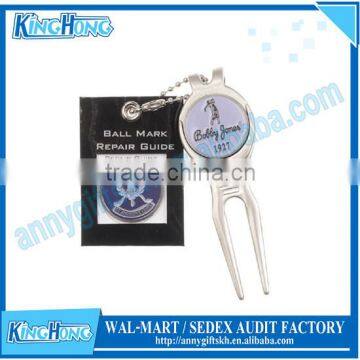Divot repair tool with ball marker