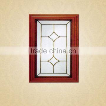 Red Oak Frame Glass Kitchen Cupboard Door Panels