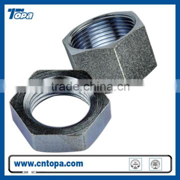 Steel yellow zinc plated female hex nut hydraulic fitting nut