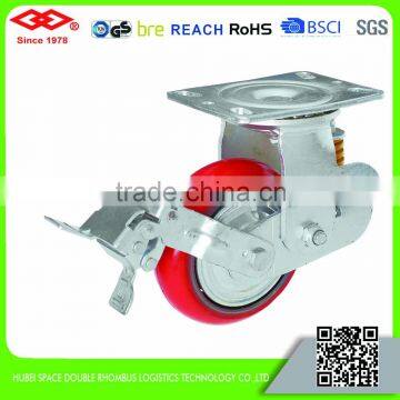 150mm-200mm Shock absorbing Polyurethane caster wheel with cast iron center