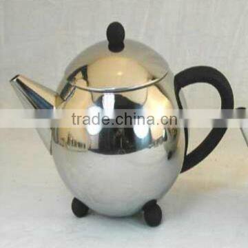 black handle stainless steel tea pot or coffee pot