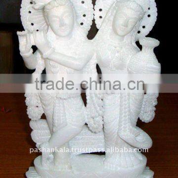 White Marble Radha Krishna Statues