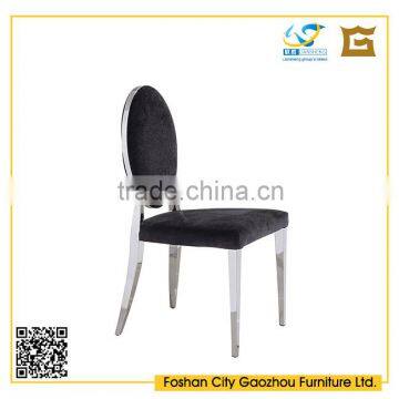 Luxury oval back banquet chair modern metal dining chair