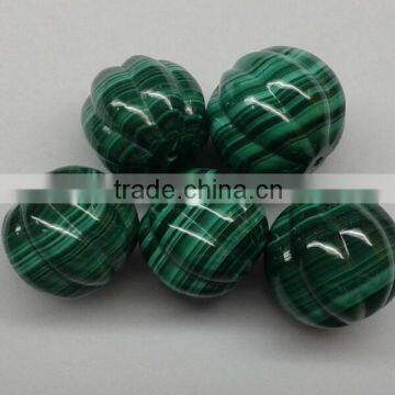 Malachite pumpkin gemstone accessory/findings for jewelry