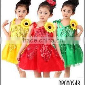 Candy Color 3 Colors Dress Cute Back With Zipper Sun Flower Dress