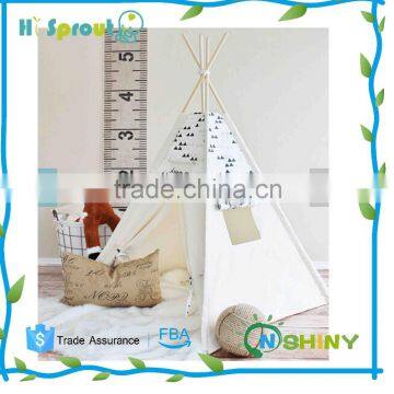 Cream and Black Triangles Canvas, Tipi Tent ,Kids Teepee