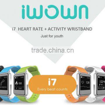 Iwown I7 Smart Wristband Bluetooth 4.0 Smart Bracelet Intelligent Sports Watch Step Sleep Track Caller ID Display photo-2