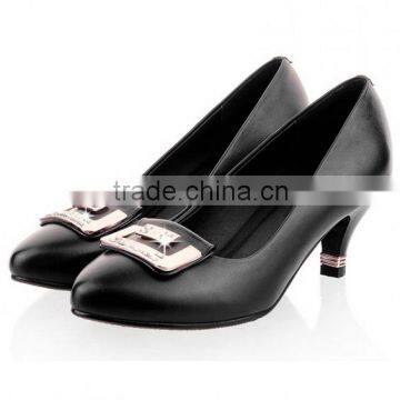 Comfortable Genuine Leather Party Pumps High Heel Shoes Latest Sweet Color Diamond Office Lady Shoes CP6663