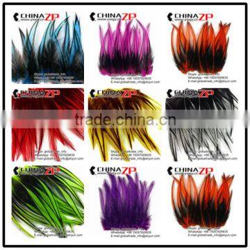 ZPDECOR Feather Hair Extension Dyed Lime Green Laced Medium Rooster Cape Feathers photo-6