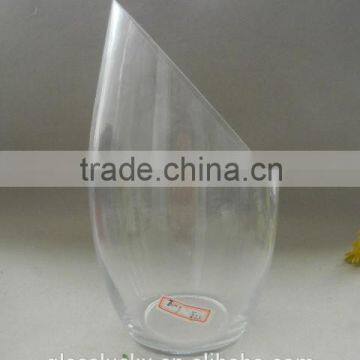 Handblown Clear Glass Jar, Oblique Opening Glass Vase Glass Jar for Home Decoration photo-2