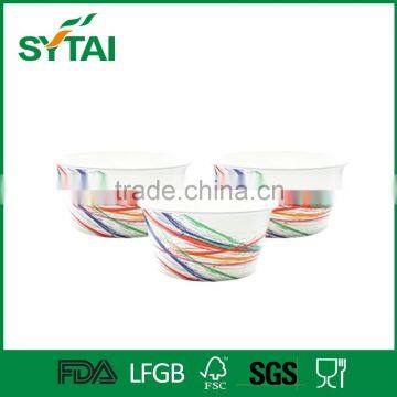 Disposable Custom Logo Printed Ice Cream / Frozen Yogurt Paper Bowl With Lid