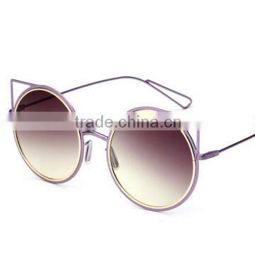 Metal Cat's Eye Round Box Retro Sunglasses photo-2