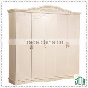 White Antique bedroom wardrobe HA-808B# Bedroom Wooden Clothes Wardrobe Design Pictures Wooden Wardrobe Designs