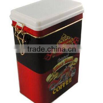 Black tin metal hot coffee container