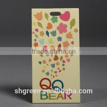 Colorful embossed logo paper swing tag for baby clothing