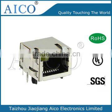 free sample pcb mounting right angle 8P8C metal poe 10/100/1000BASE-T amp rj45 connectors with transformer