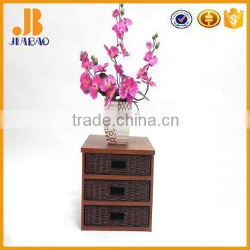 Rattan brown storage cabinet