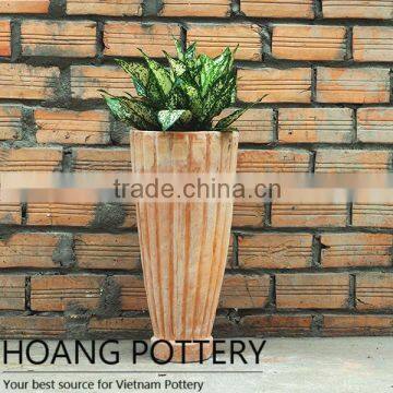 Impress Design Terracotta Planter Outdoor Decoration - High Quality Vietnamese Pottery