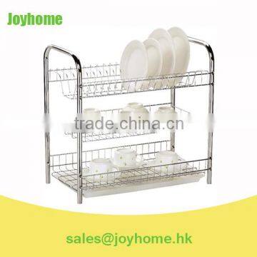 large capacity antirust metal 3 tier dish rack from China factory