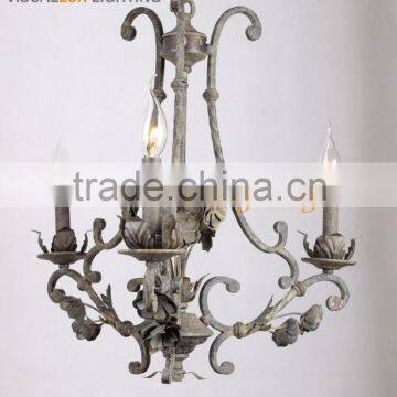 MC2112-3 Small Size Wrought Iron 3-lit Antique Chandelier Vintage Chandelier Light