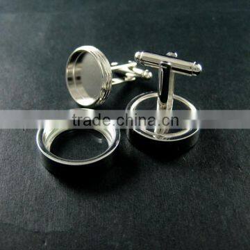 16mm Setting Silver Round 3mm Deep Bezel Tray Charm Floating DIY Photo Cufflinks,wedding Cuff Links Blanks Supplies 1500038 photo-4