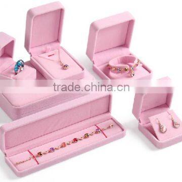 High Quality Cheap Velvet Pink Jewelry Gift Case For Ring Earring Necklace Bracelets