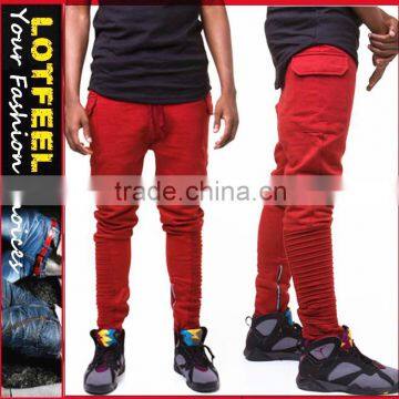 CRANBERRY biker JOGGERS man pants moto jogger pants gym pants (lotbike074)