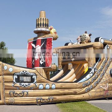 Hola pirate inflatable bouncy castle with water slide/inflatable slide/giant slide for sale