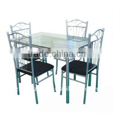 Tempered glass dining table with sponge seat