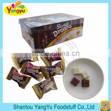 China factory supplier blown and white sweet small chocolate squares