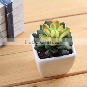 Mini artificial plant Mini Potted Artificial Flowers Plants Stone lotus Office Home Decration With Pot