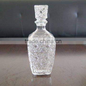 high quality square glass wine bottle