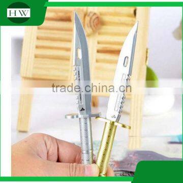 knife shape Novelty Color plastic office promotion letter opener ball point pen