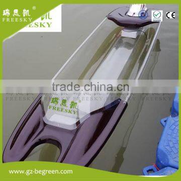 manufacturer new design transparent polycarbonate kayak /clear fishing boat/ crystal pc canoe