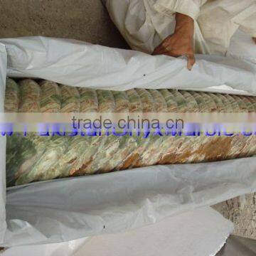 UNIQUE GREEN ONYX CARVING COLUMNS PILLARS photo-3