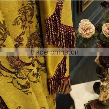 European Luxury Royal Style Soft Chenille Jacquard Tulle Voile Door Window Panel Curtain Drape photo-4