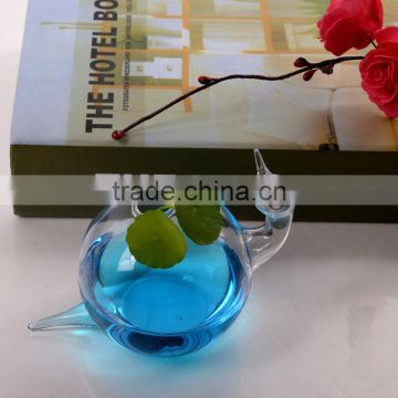 Indoor creative delicate home decoration hydroponics container snail shaped glass flower vase