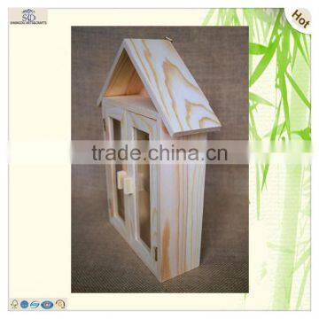Popular Clear Door House Shaped Wooden Key Box photo-2