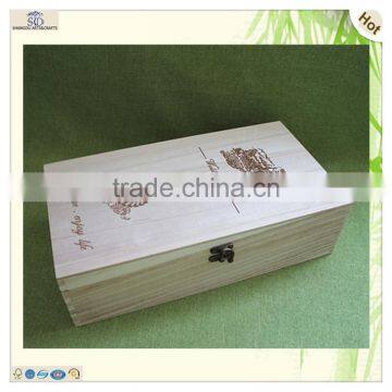 Supply New Design Hot Selling Cheap Burned Red Color 2 Bottle Wine Box photo-2
