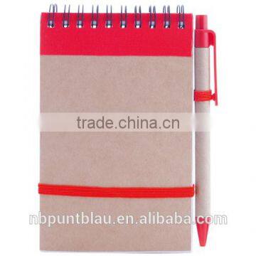 recycled ecofriendly block-notes with ballpen 65pages