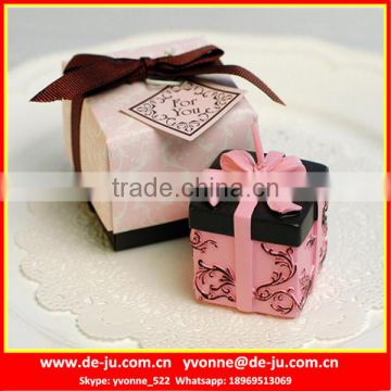 Small Cube Gift Box Hand Printing Cheap Colorful Candle