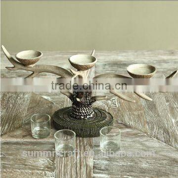 Home Goods Antiques Resin Deer Antler Old Fashioned Candle Holder photo-4