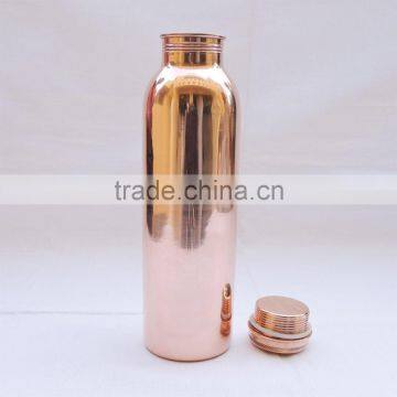 BPA FREE 30 OZ 100% COPPER SEAMLESS WATER DRINKING BOTTLE , TRAVELLERS SPILL PROOF WATER BOTTLE photo-2